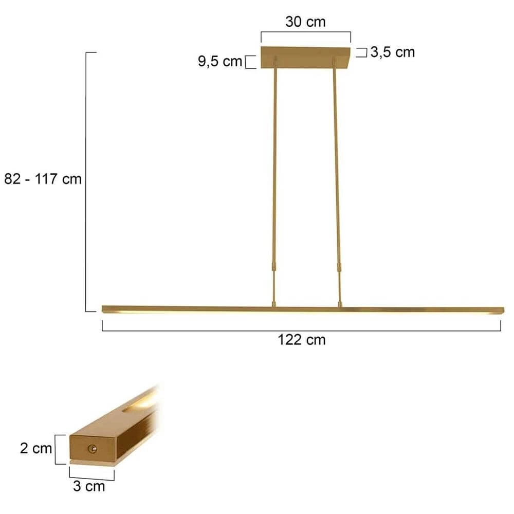 Design pendant lamp Zelena LED 122cm gold Steinhauer 8712746177565