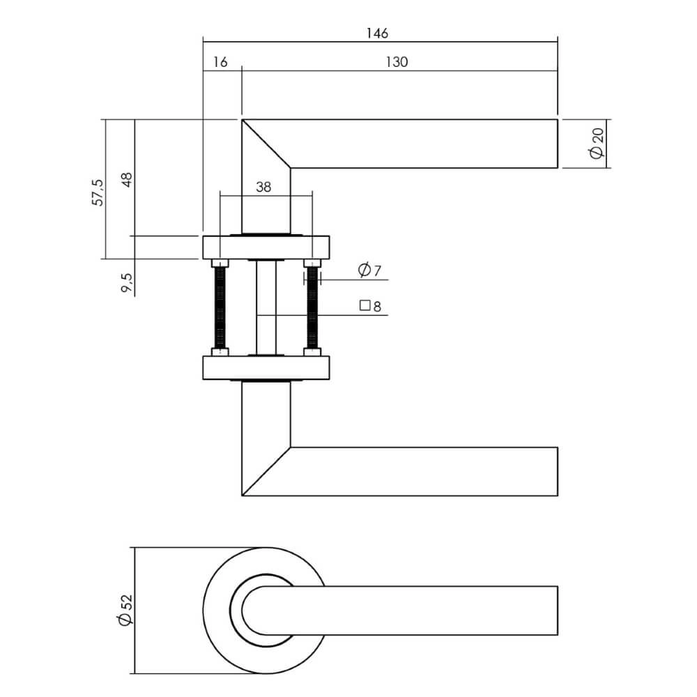 Complete door handle set Bastian white toilet Intersteel 8714186634851