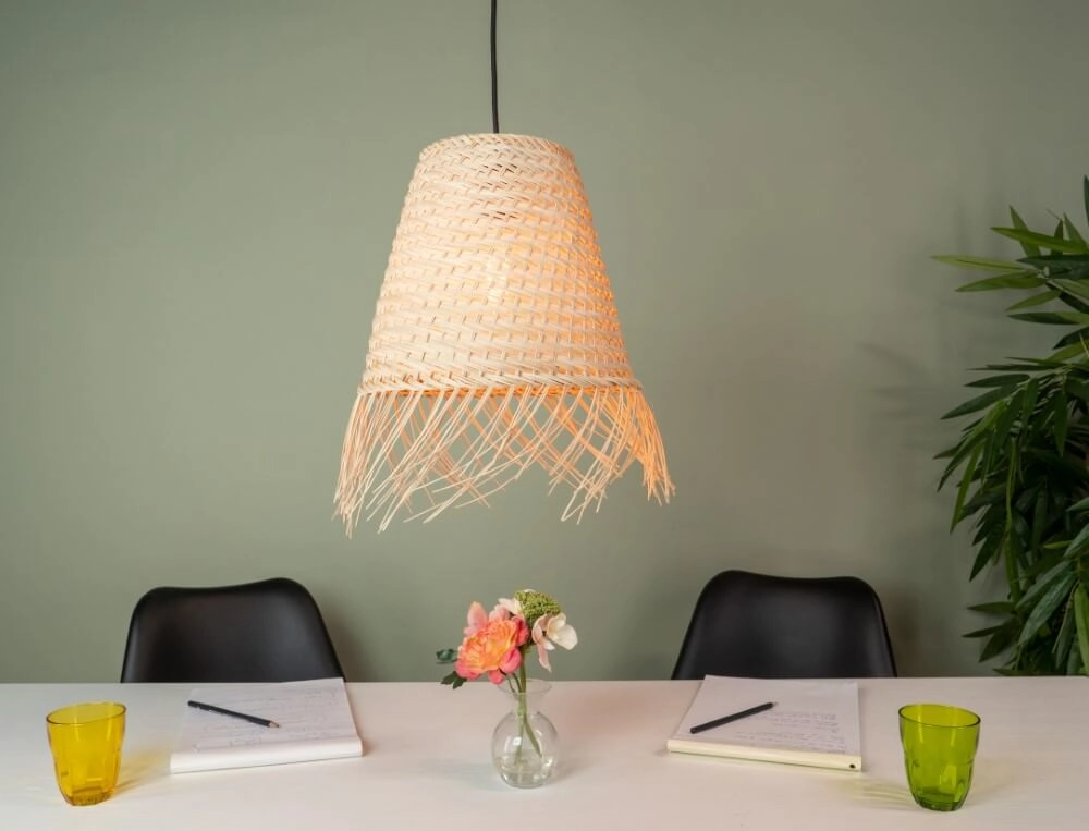Wicker hanging lamp Aycliffe Ø 30cm Eglo 9002759438715