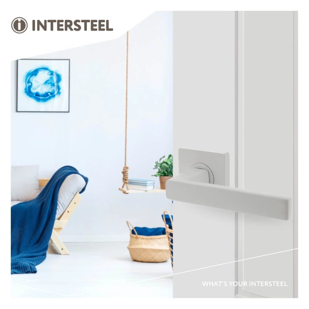 Modern door handle Hera white Intersteel 8714186494035