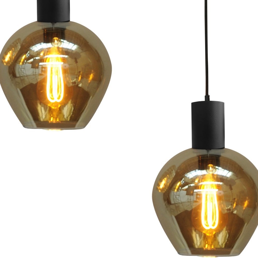 Black dining room hanging lamp Bounty 5-light round glass Masterlight 8718121248479
