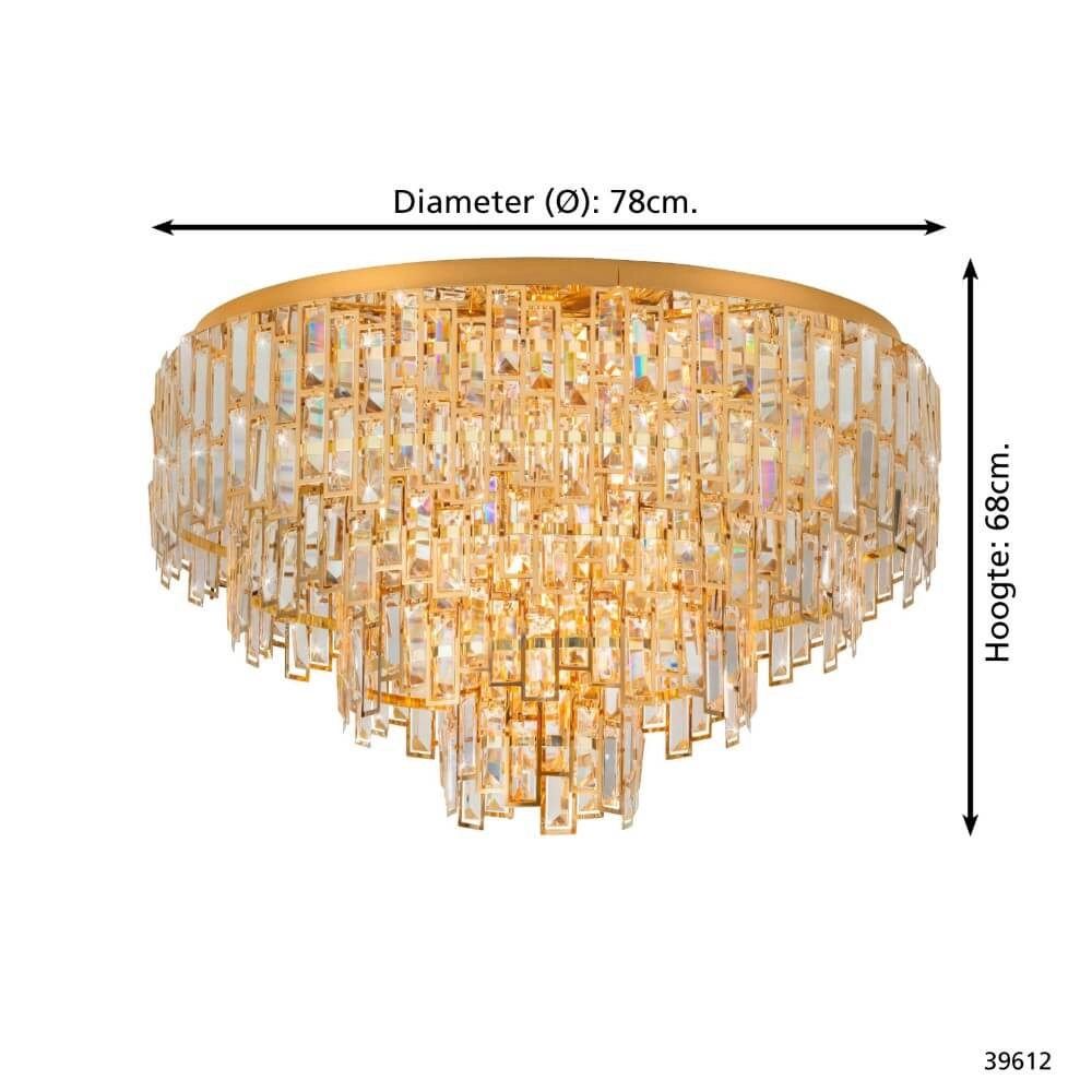 Ø 78cm ceiling chandelier Calmeilles gold Stars of Light 9002759396121