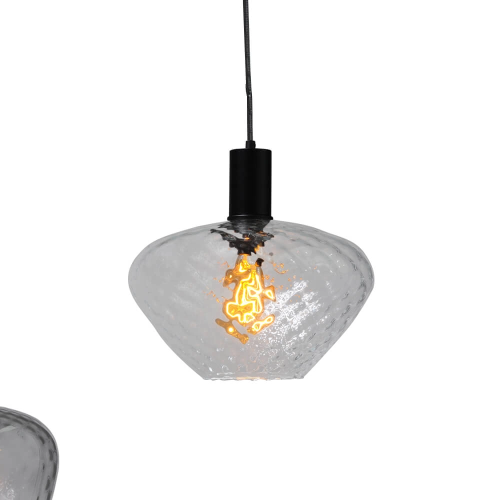 6-light hanging lamp - black - Porto with different glasses Masterlight 8718121270685