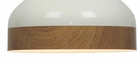 Ø 45cm hanging lamp Moondrop 30cm white with wood brown Artdelight 8719831730933