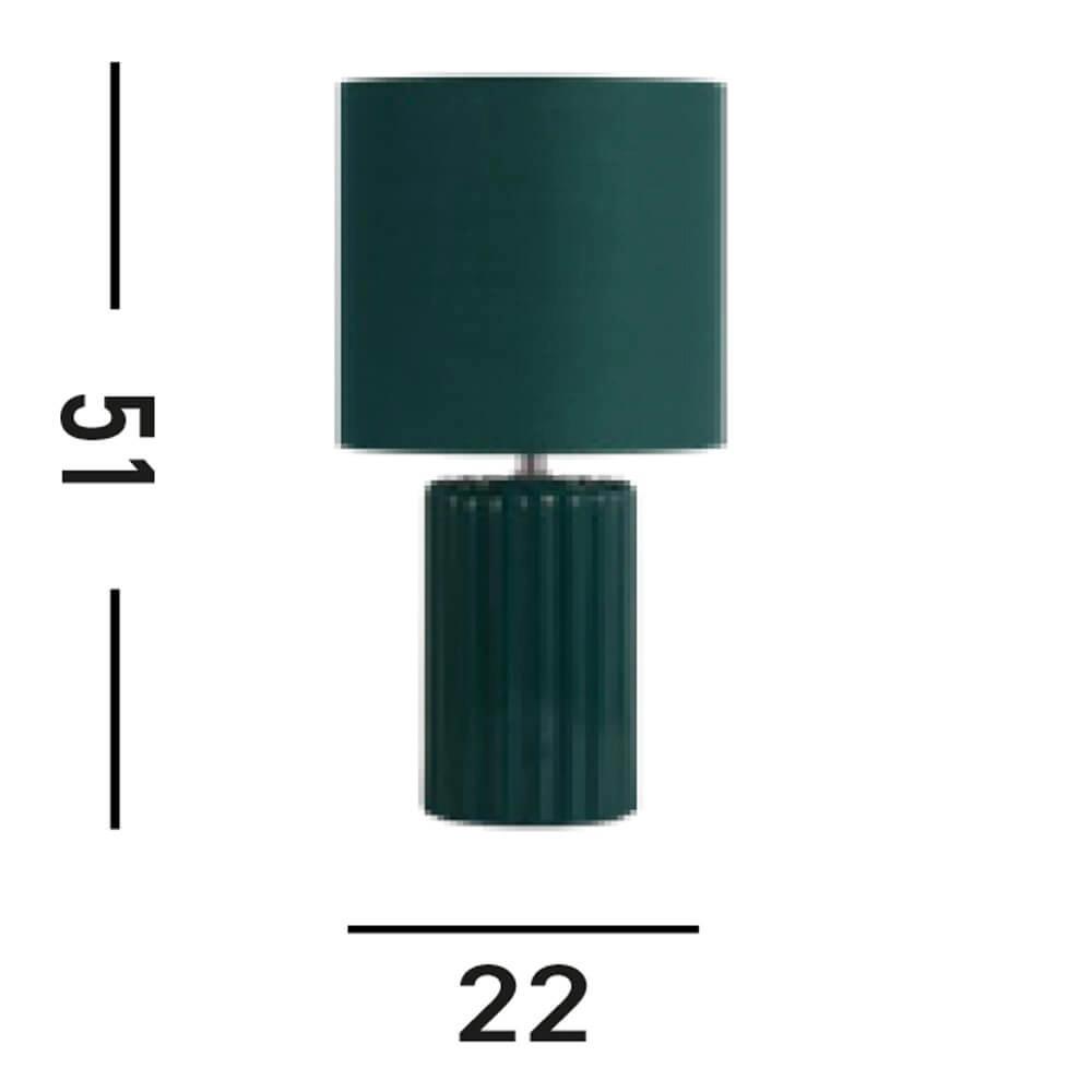 Green table lamp Groove ceramic Searchlight 5053423274058