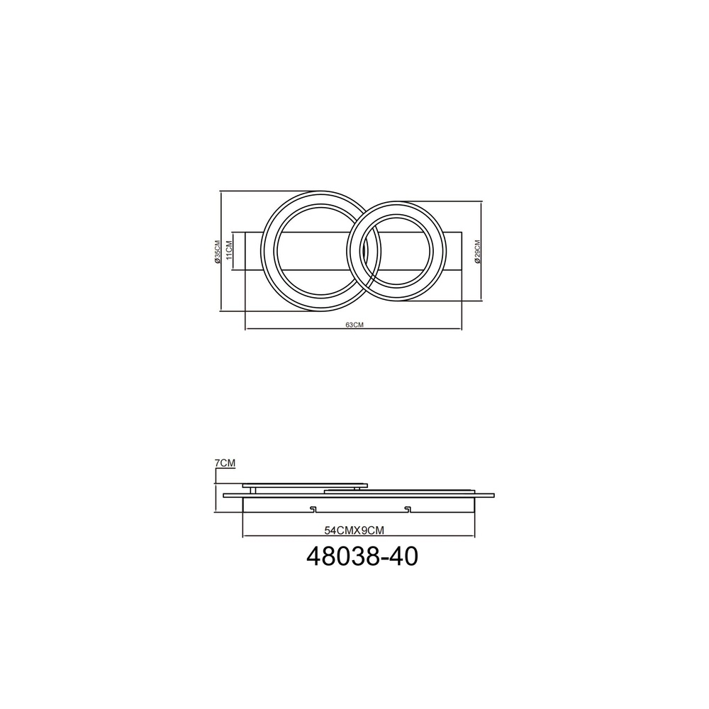 Design ceiling lamp Jayden Black with wood 3 rings Globo 9007371468409