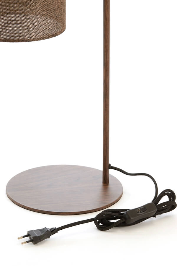 Japandi table lamp Donio dark wood print Light & Living 8717807759582