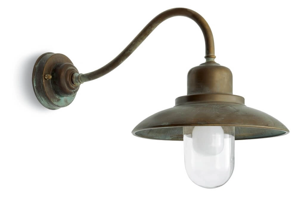 Straight wall lamp Patio aged brass