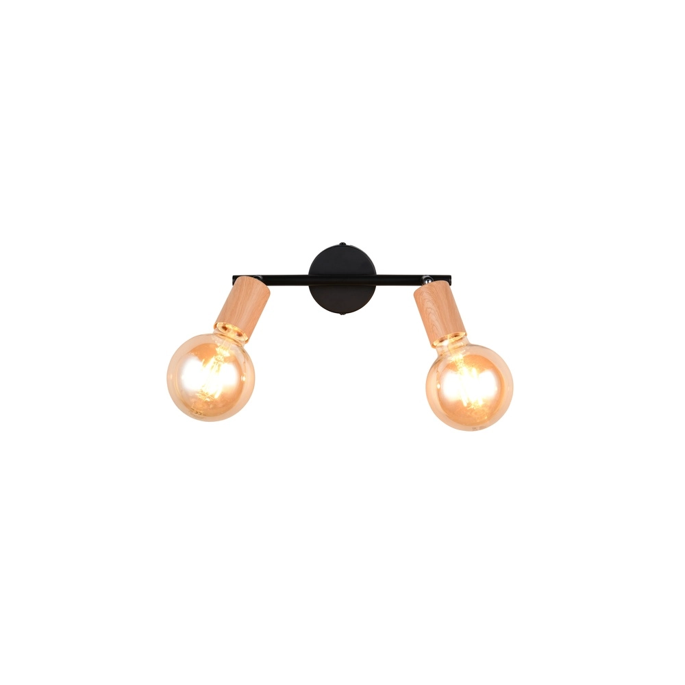 Ceiling lamp Lamego Double black with wood Trio 4017807670875
