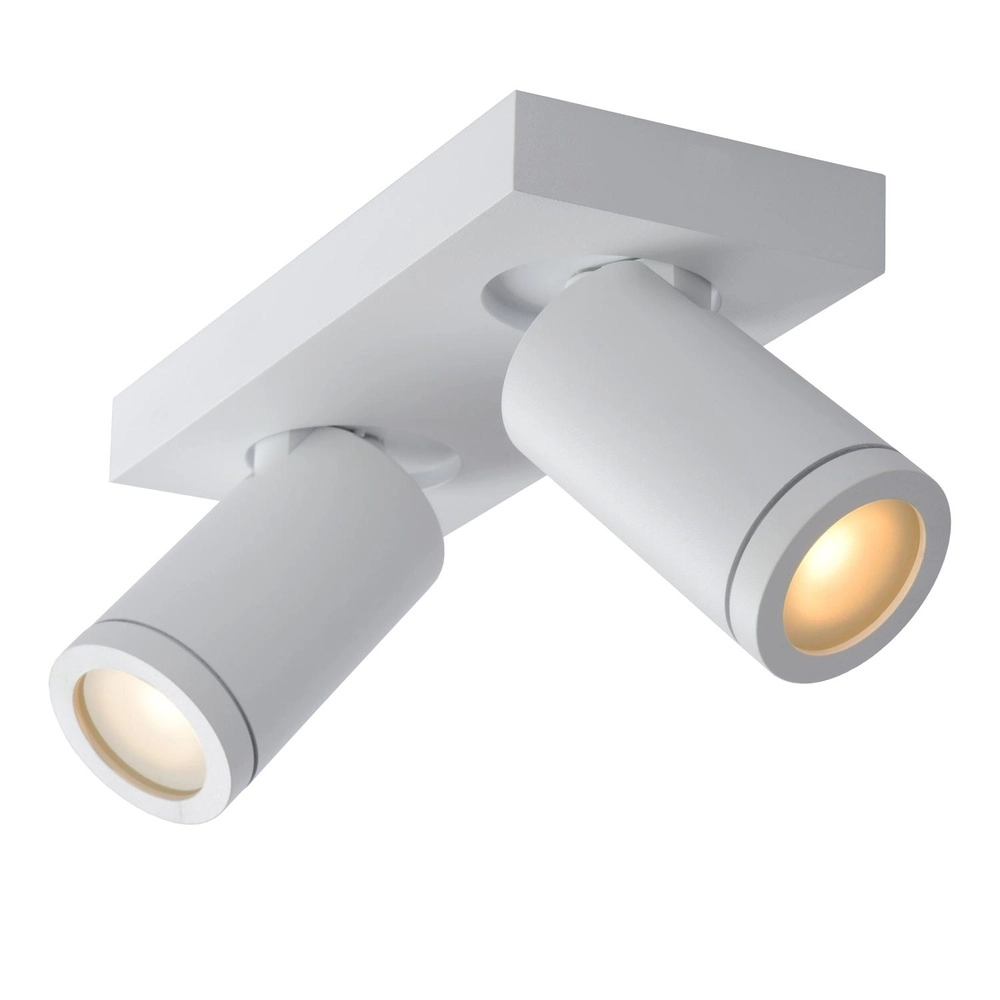 Ceiling spotlight Taylor IP44 2-light white Lucide 5411212092649