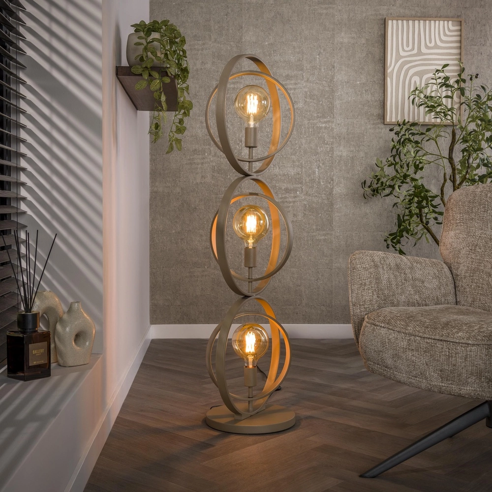 3-Light Sand Floor Lamp Turn E27 - Ø 40cm