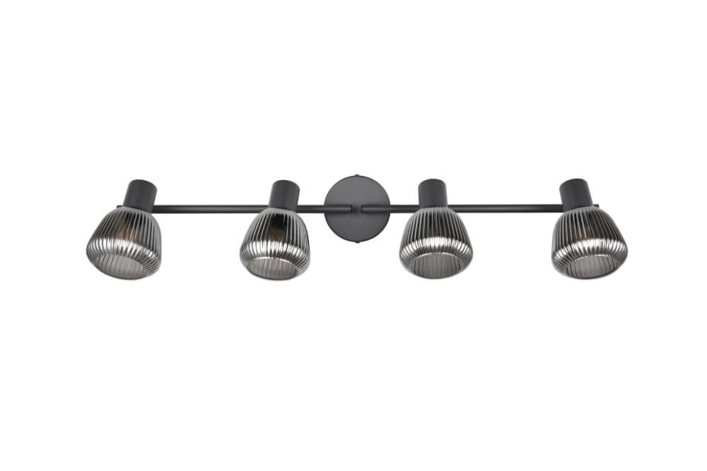 4-light ceiling lamp Tarifa with ribbed glass Trio 4017807615852