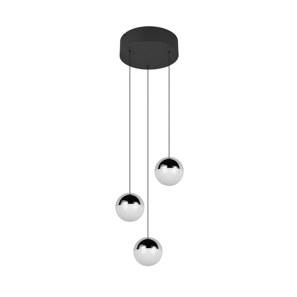 3-light pendant lamp Senta round chrome Trio 4017807685824