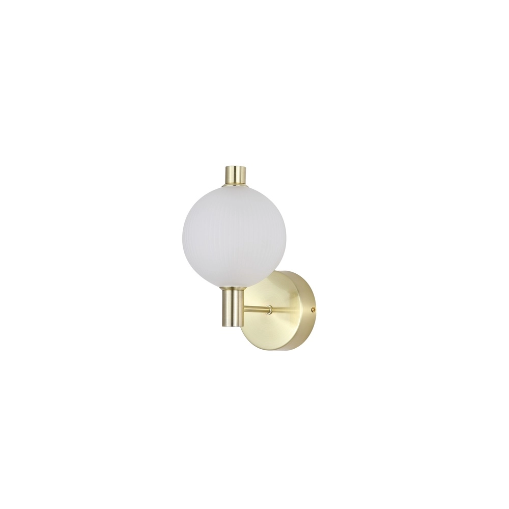 Design wall lamp Luminique gold with white glass