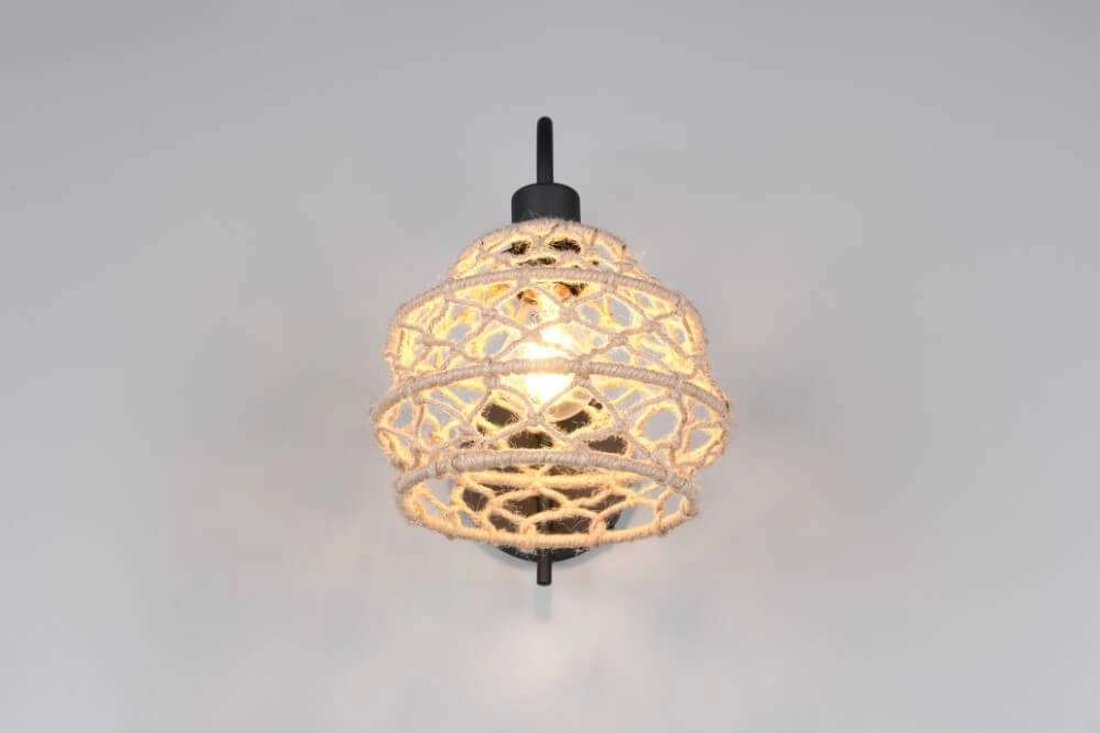 Rattan wall lamp Hive with black Trio 4017807637212