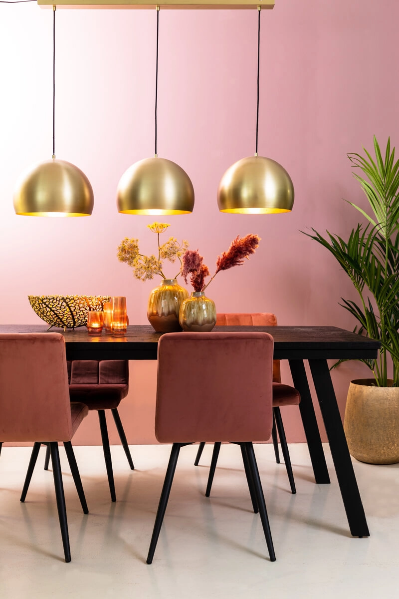 3-light pendant lamp Jaicey gold