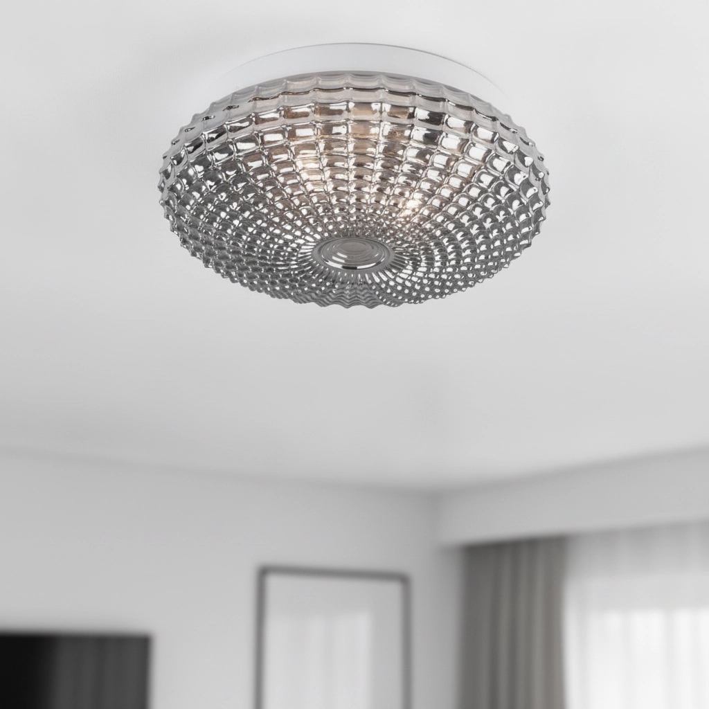 Ceiling lamp Clam smoke glass