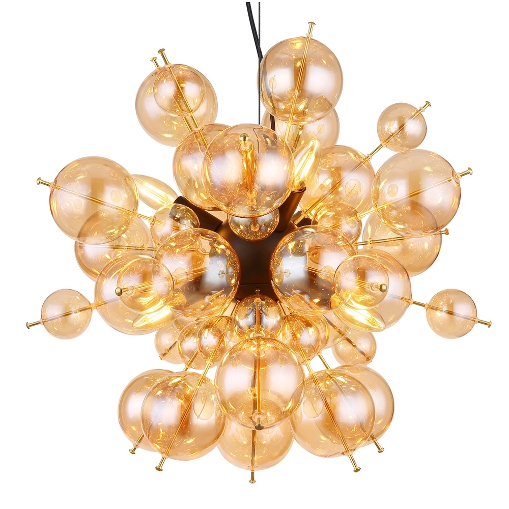 Unique pendant lamp Udo amber glass Ø 55cm Globo 9007371446643