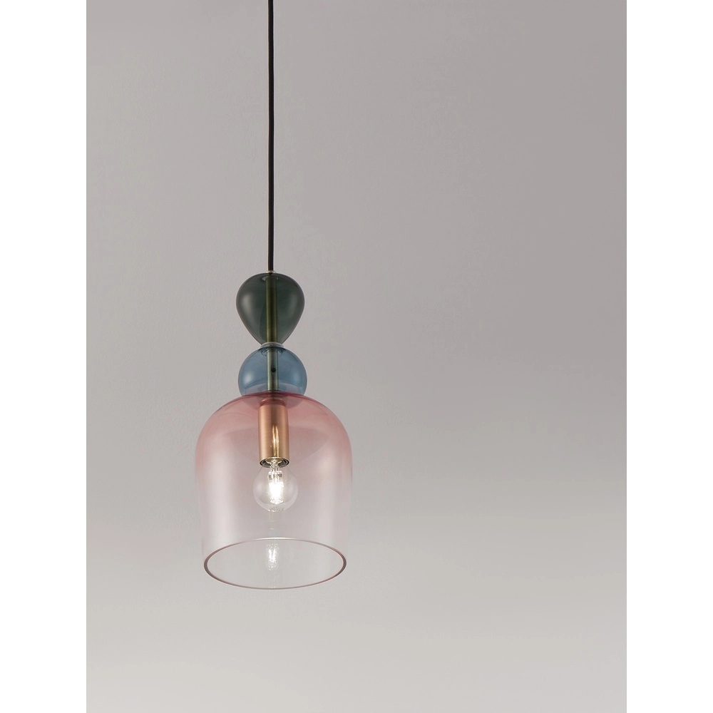 Colored pendant lamp Murano pink Lyora 5212017434197