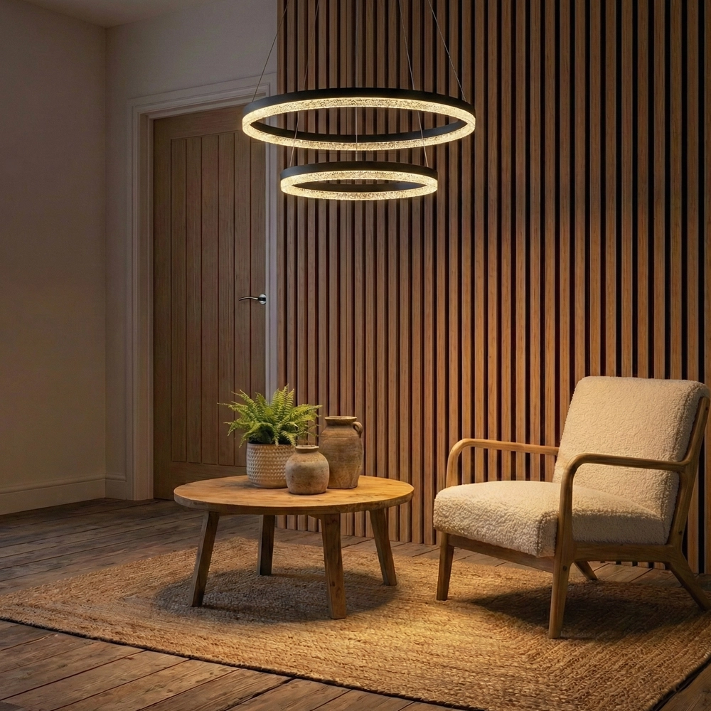 Pendant lamp Adria black Ø 60cm double