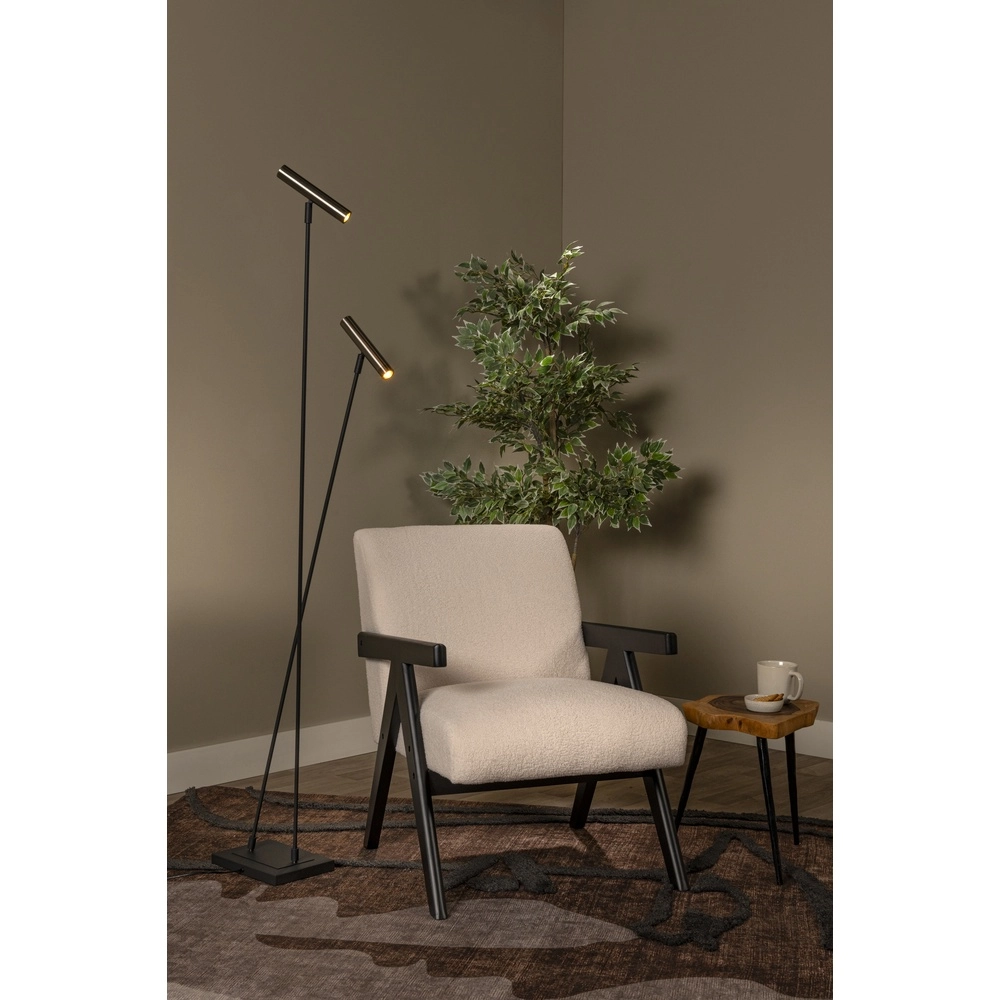 2-light floor lamp Duarte black with metal grey Lucide Vibes 5411212032195