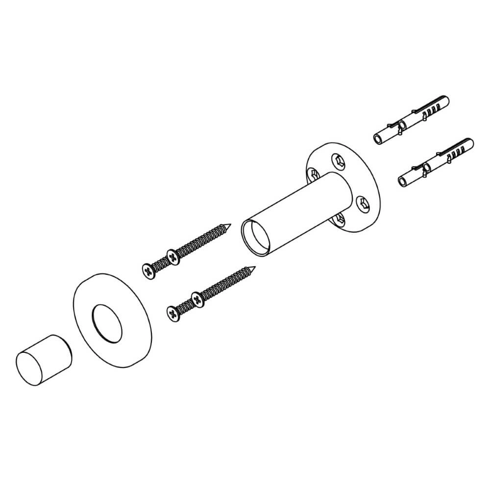 Doorstop Stelo wall with rosette stainless steel Intersteel 8714186053461