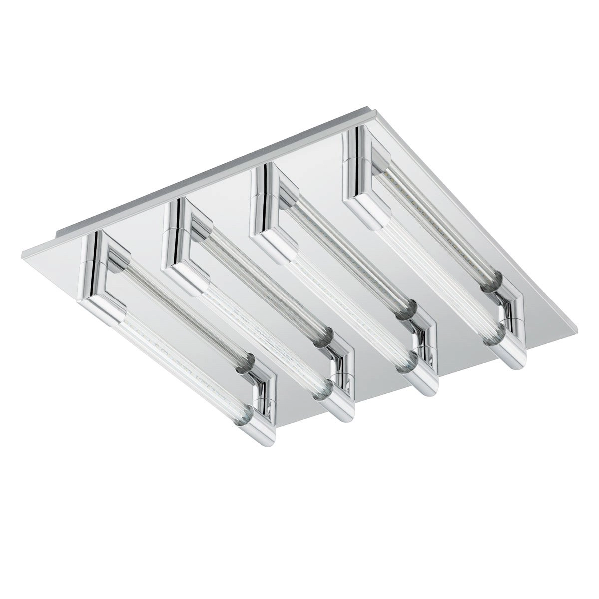 LED flush ceiling light Velarde 4-light gray