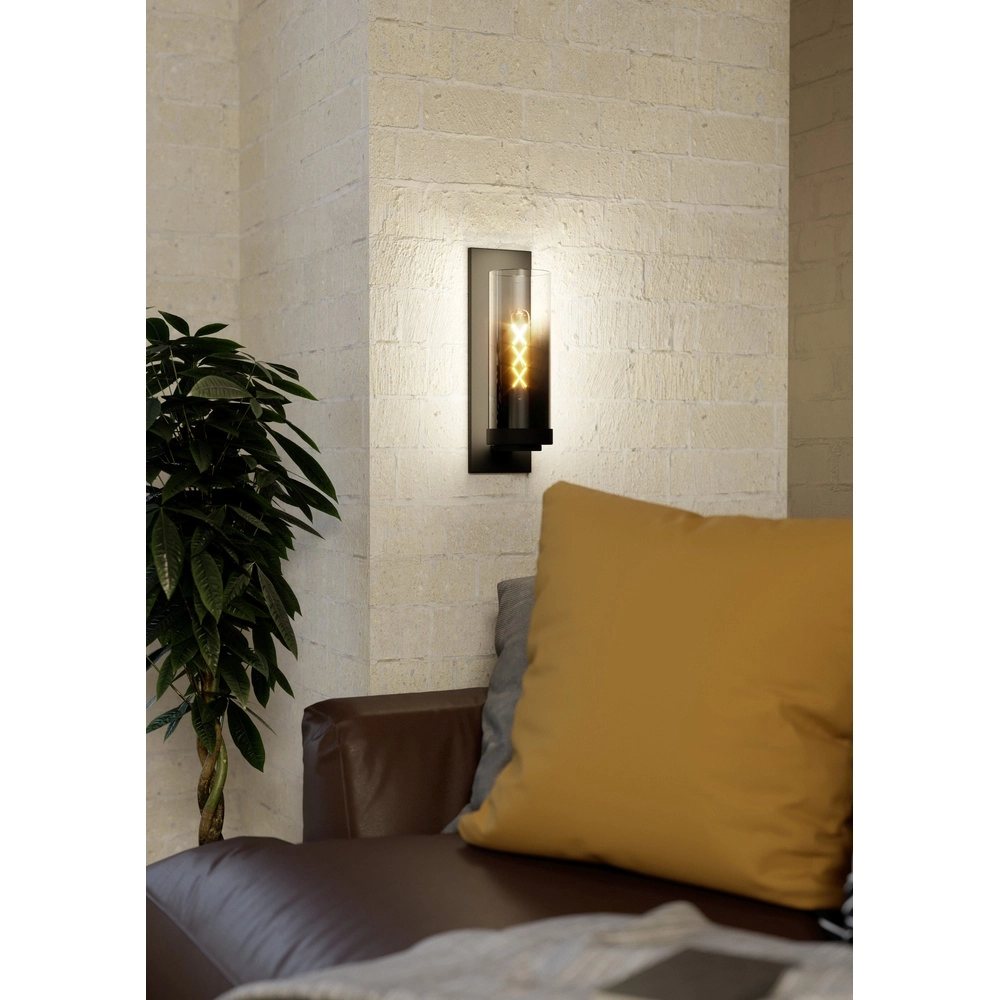 Black wall lamp Toothill with smoke glass Eglo 9002759440039