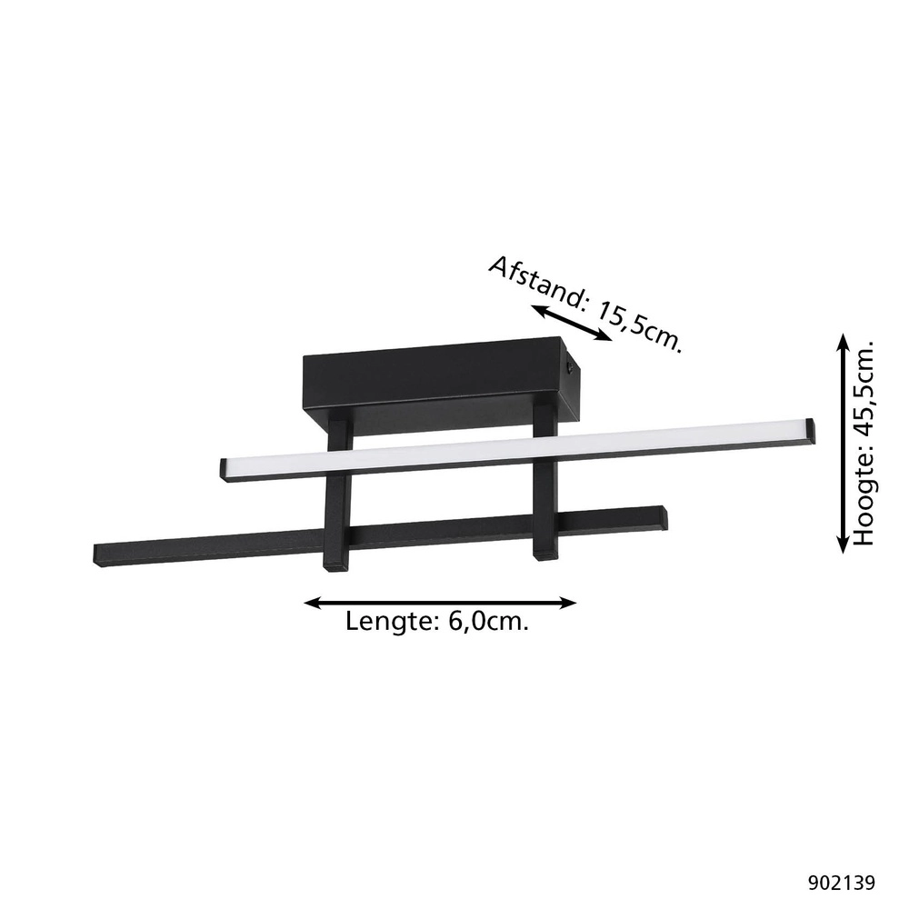 Design wall lamp Trepiliano black Eglo 9008606356683
