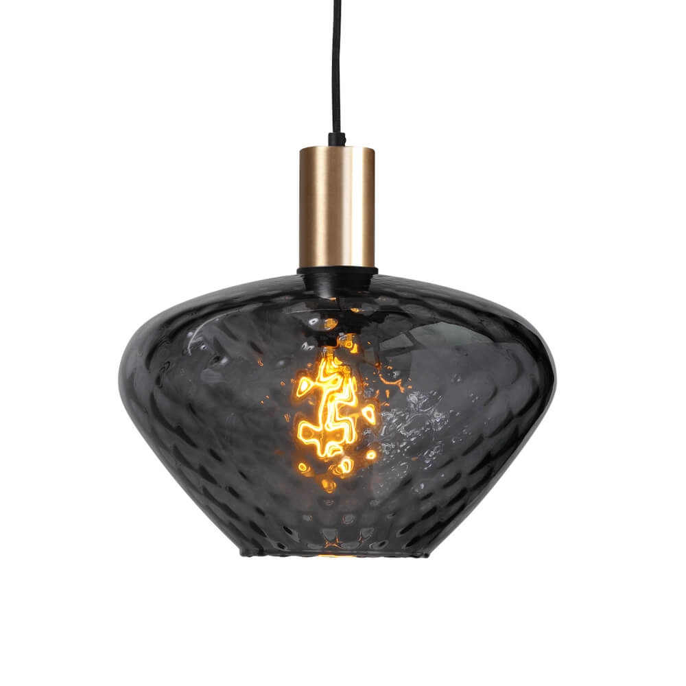 3-light hanging lamp - gold - Porto with Blossom clear lenses Masterlight 8718121269641