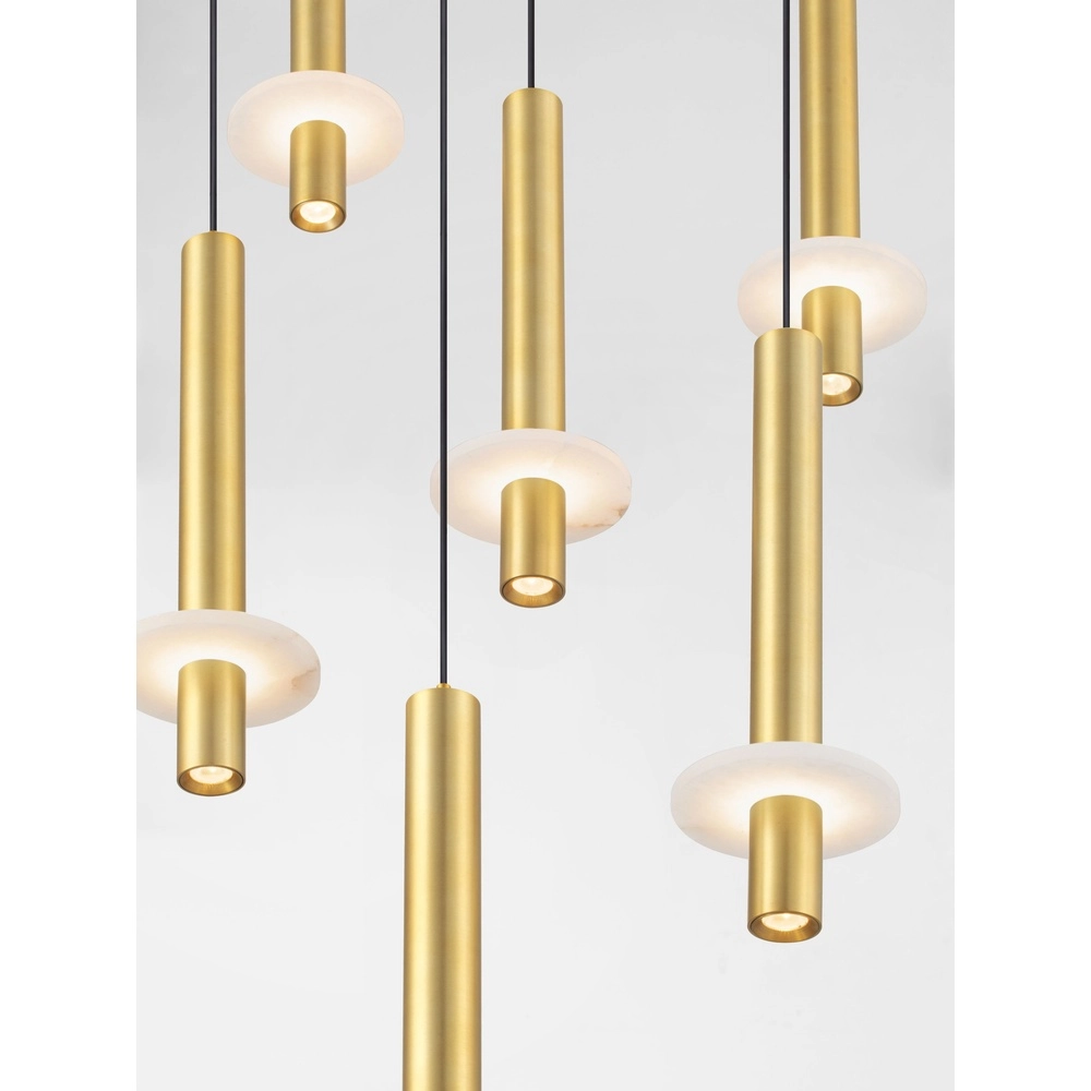 Design pendant lamp Noemi gold with white Ø 47cm Lyora 5212063503311