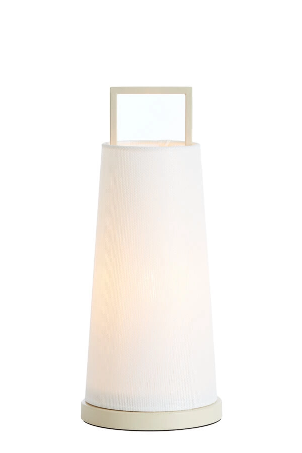 Japandi table lamp Fyon Ø 16cm cream with white