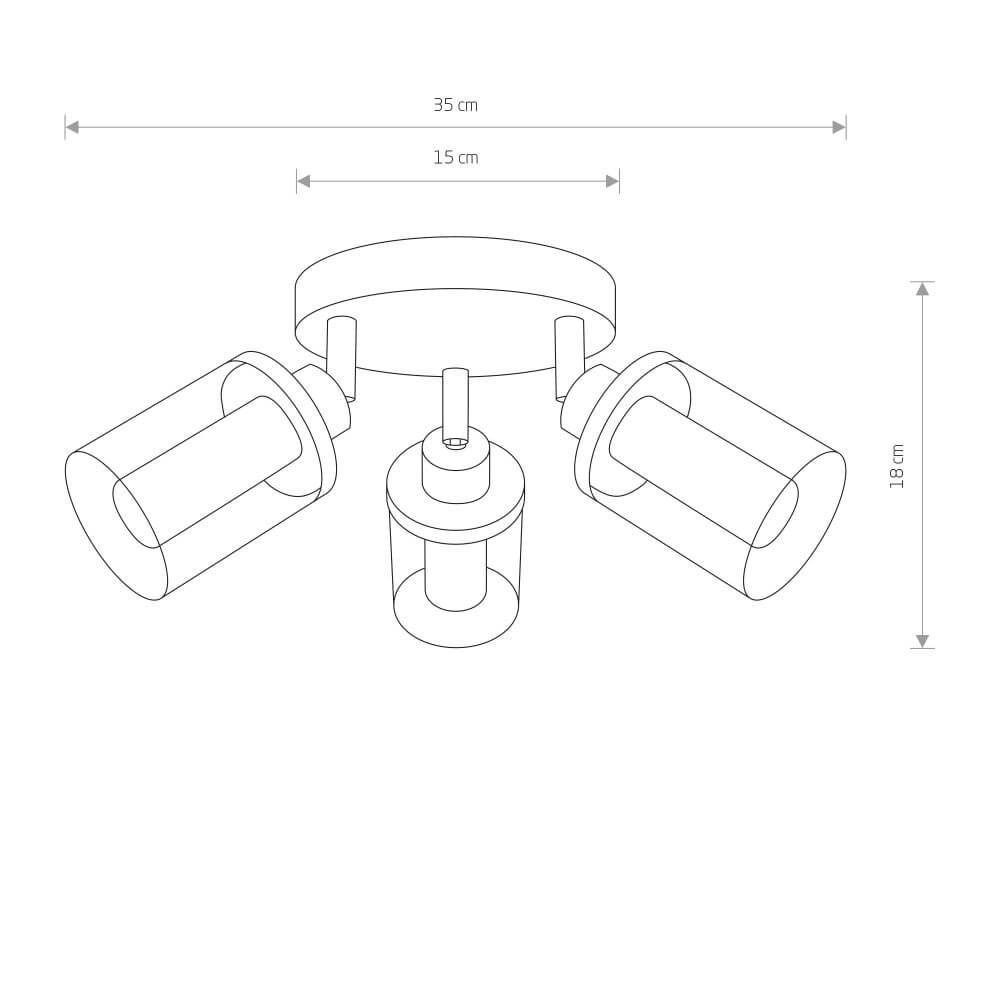 3-light ceiling lamp Vista bathroom Lyora 5903139805094