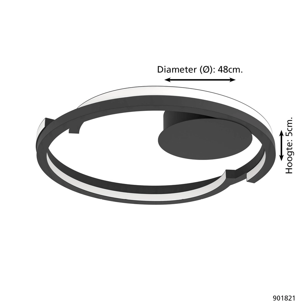 Ceiling lamp Mezzomonte black Eglo 9008606360185