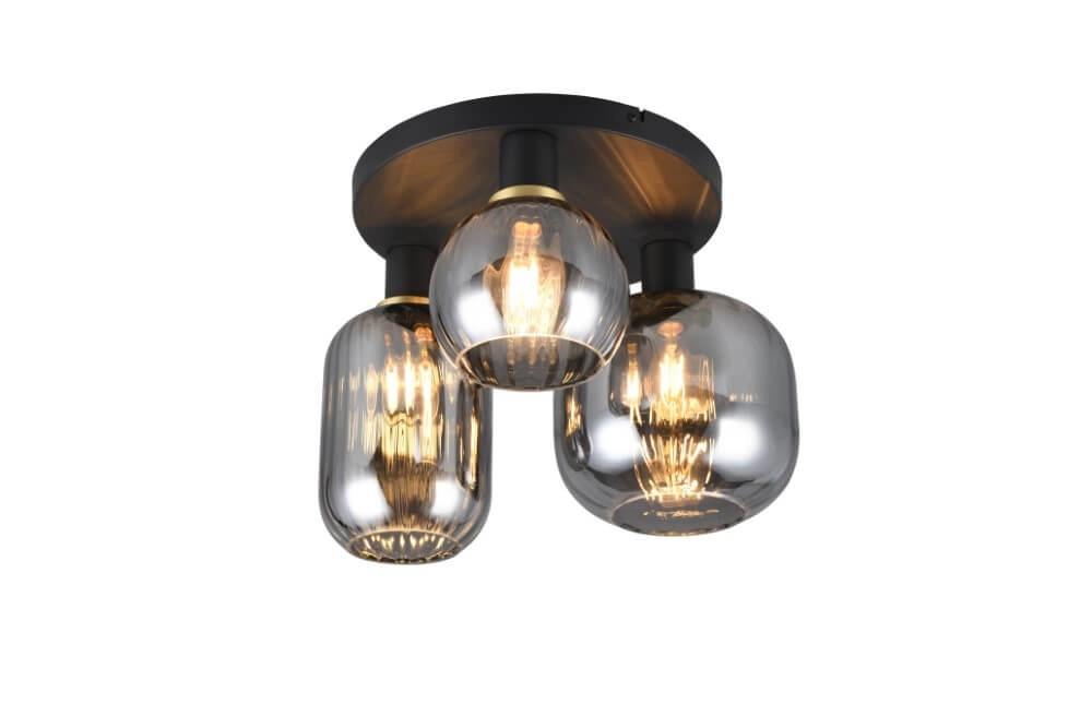 Trendy ceiling lamp Diva with smoke glass Trio 4017807614602