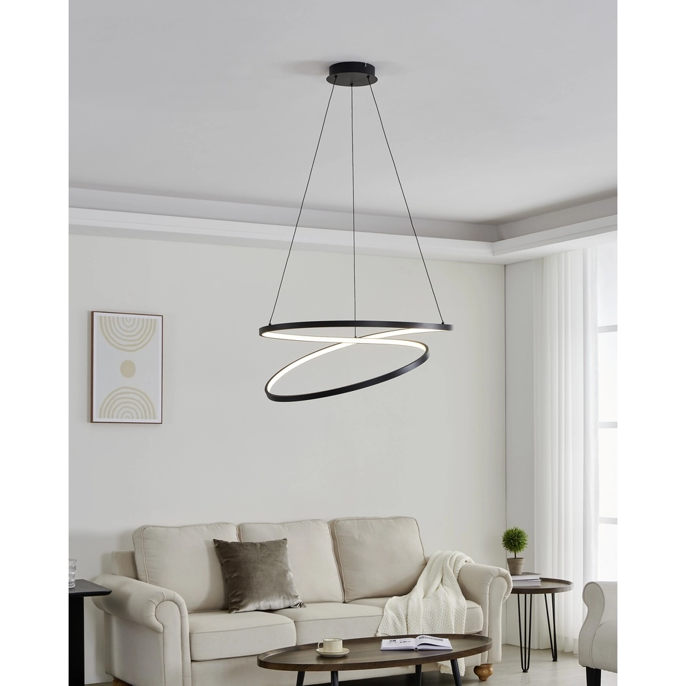Ø 70cm LED pendant light Ruotale Black Eglo 9008606303526