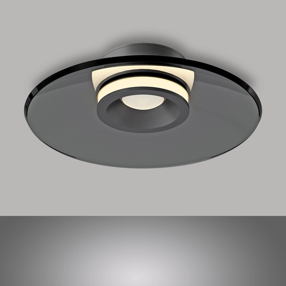 Ceiling lamp Pure Moon Ø 32cm - platinum with smoke glass Paul Neuhaus 4012248386330