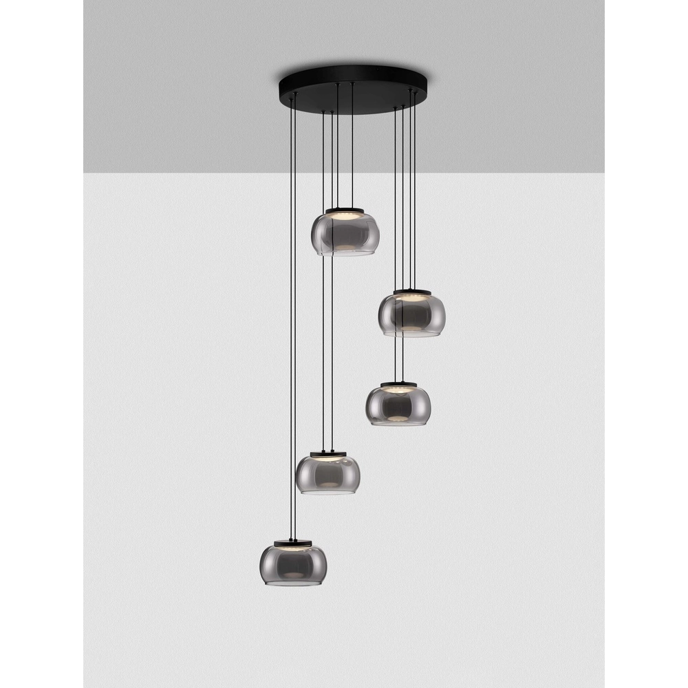 Modern pendant lamp Bios 5-light black Lyora 5212017458537