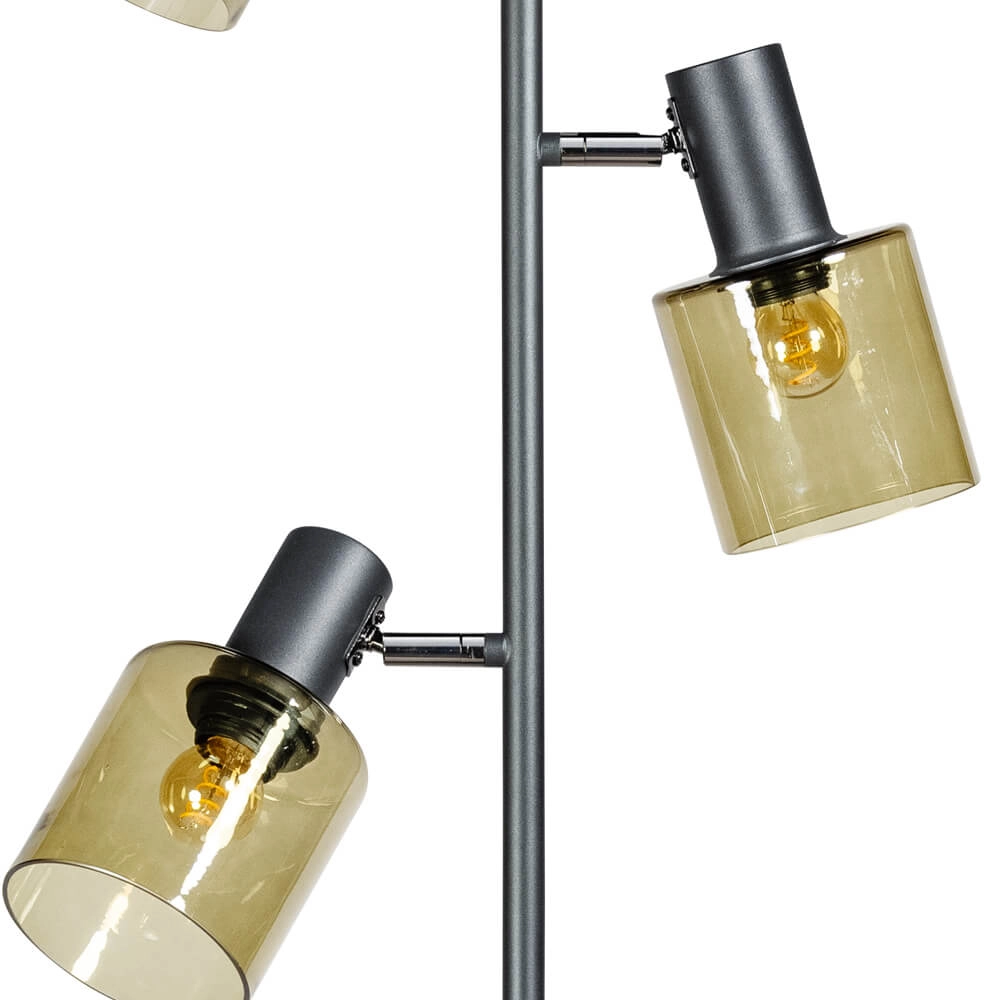 Glass floor lamp Sledge Glass 3-light black with gold glass ETH 8720195302889