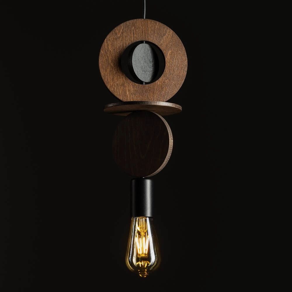 Design pendant lamp Drops Wood C 1-light wood Lyora 5903139111751