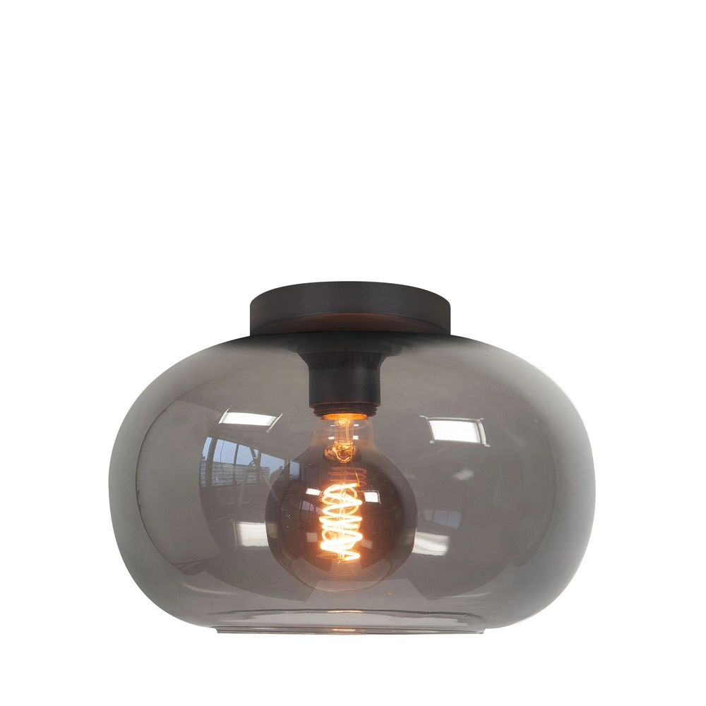 Ceiling lamp Bellini black with smoke glass Ø 31cm