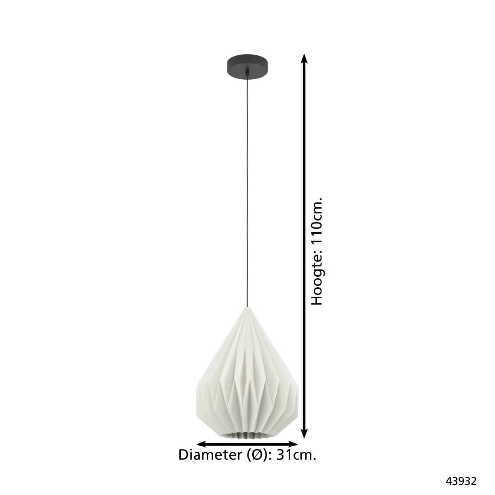 Japandi pendant lamp Minting Ø 31cm Eglo 9002759439323