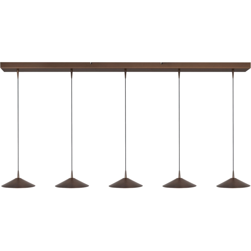 5-light pendant lamp Ceppo cocoa brown Ø 22cm
