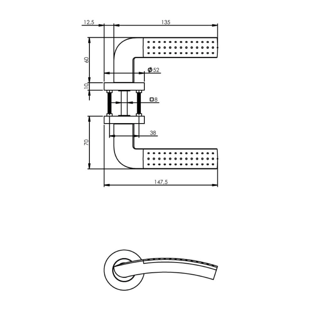 Door handle classic Sharon on rosette chrome Intersteel 8714186144015
