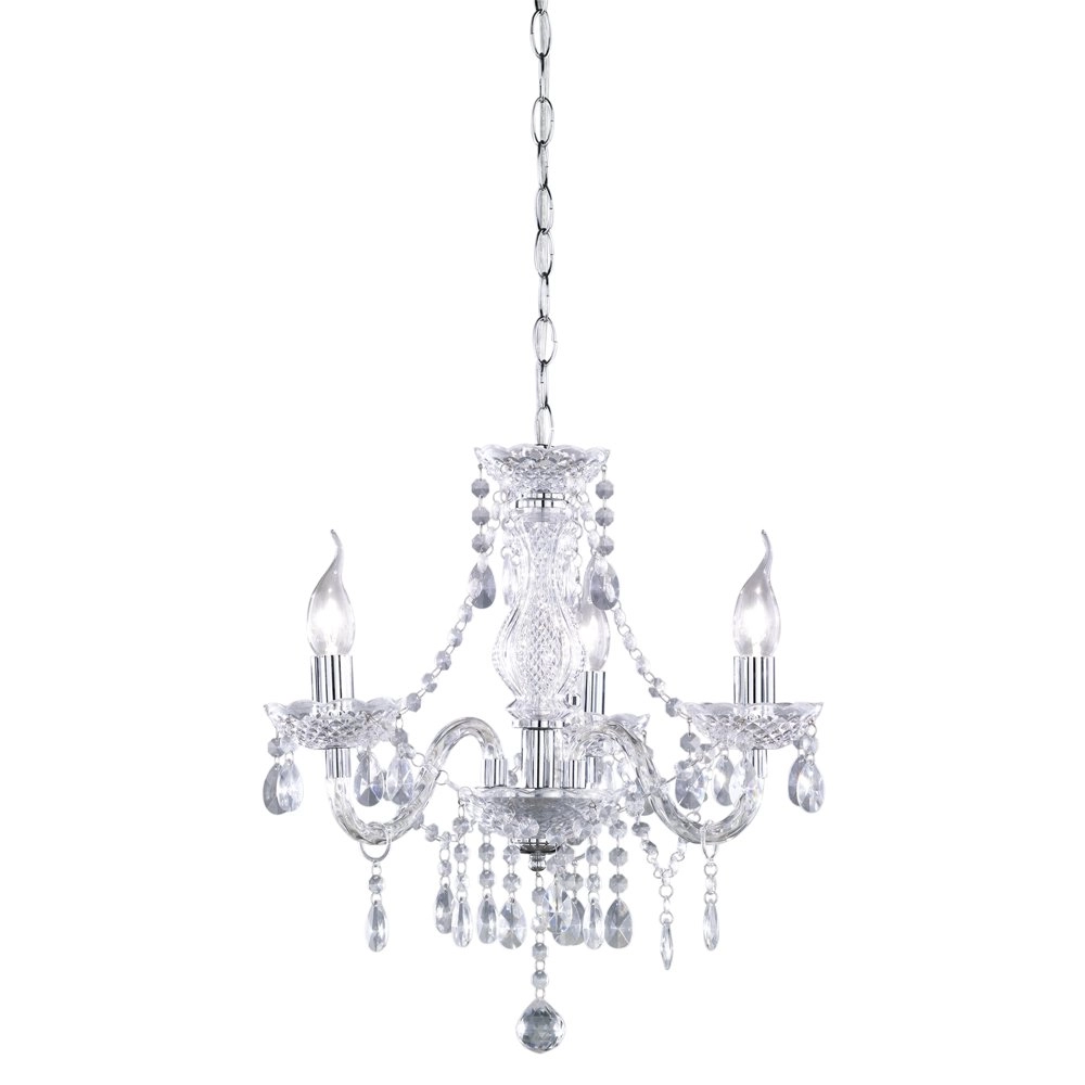 Chandelier Luster Crystal 40cm 3-light transparent
