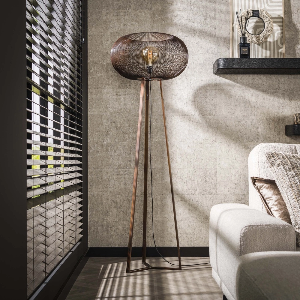 Wire lamp floor lamp Copper Ø 55cm - 1x E27 Lyora 8716803513273