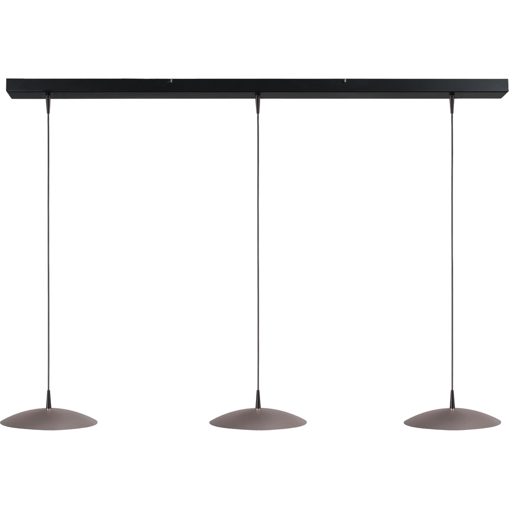 3-light pendant lamp Scala 130cm black with nickel Ø 25cm