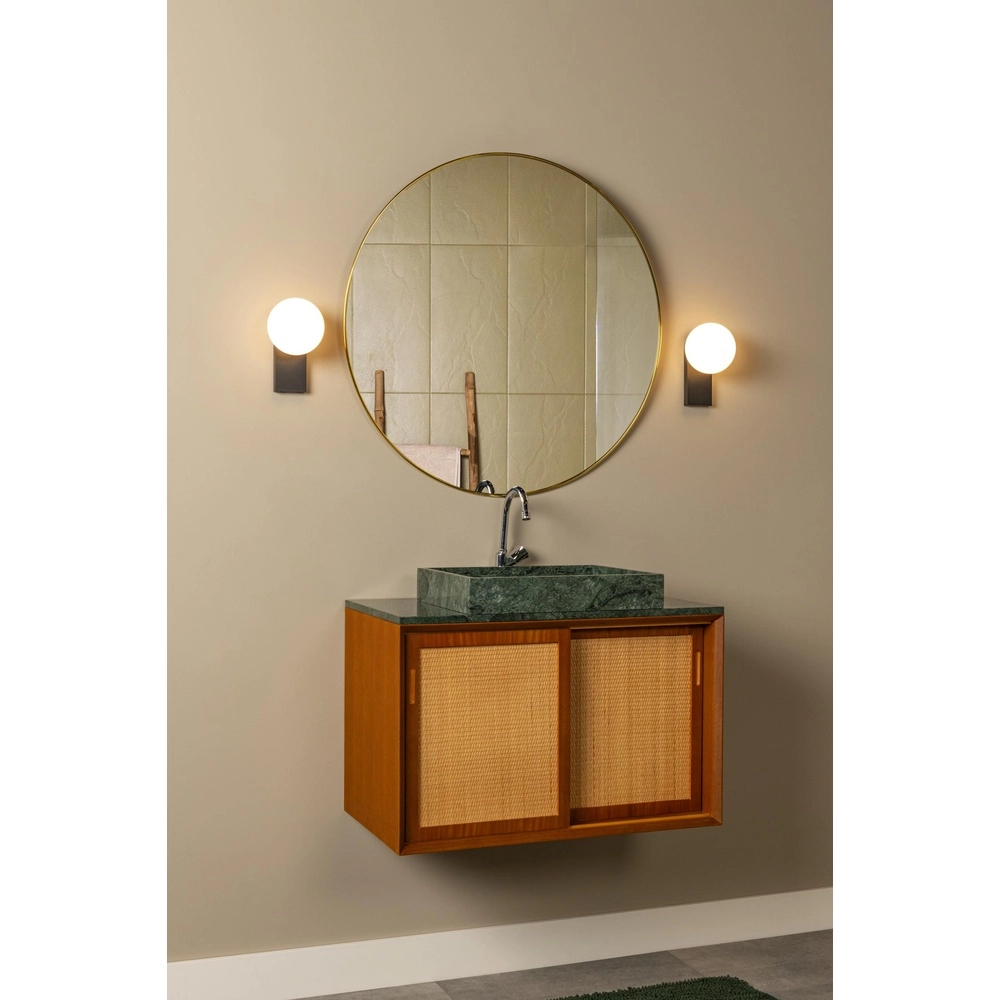 Wall lamp Tassa IP44 black with white sphere Lucide 5411212570079