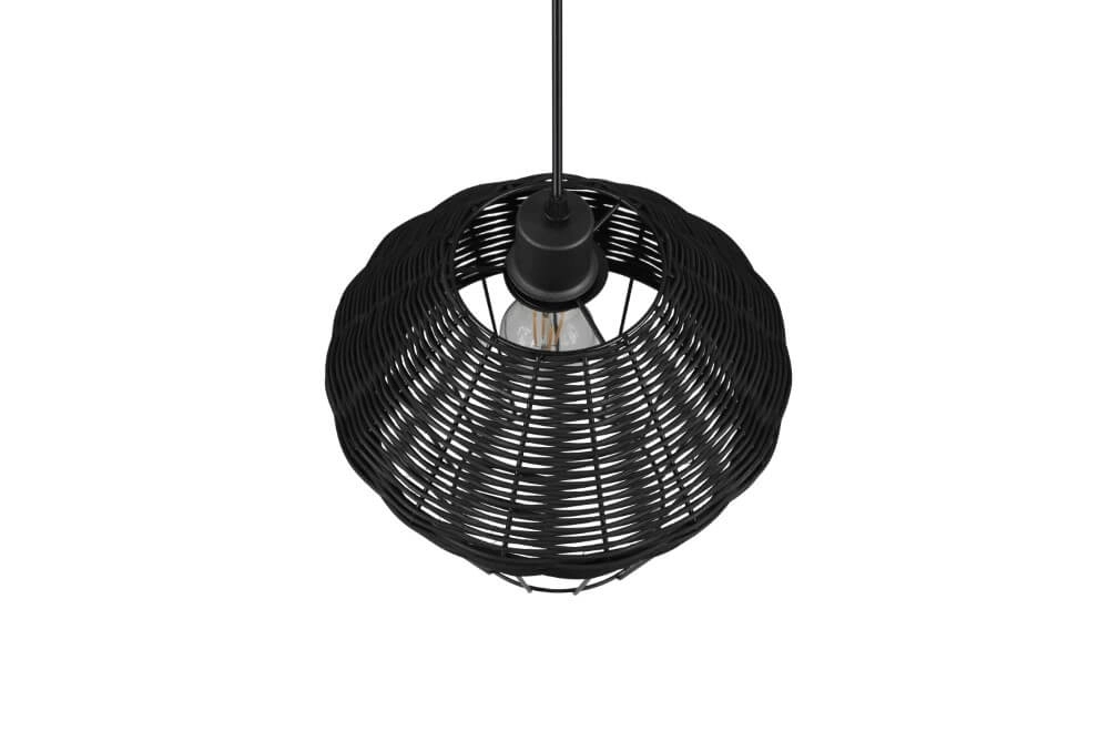Pendant lamp Borka black rattan Trio 4017807556803
