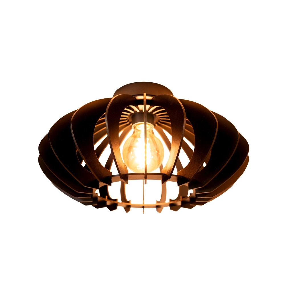 Wooden ceiling lamp Cossano 3 black - Ø 45cm